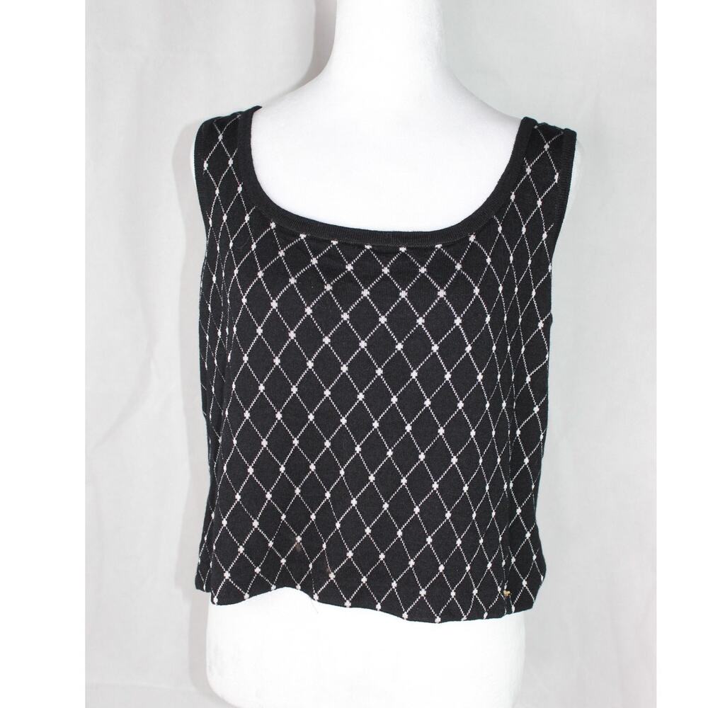 St. John Sport by Marie Gray tank top argyle knit scoop neck Medium